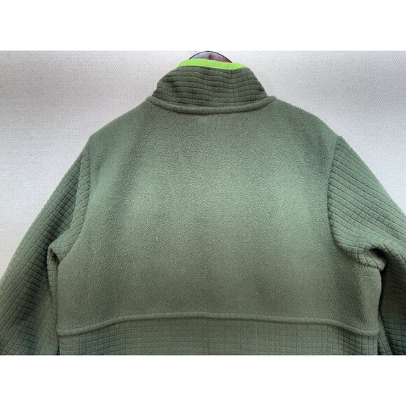 Lands End Boys Grid Fleece Zip Up Jacket Size M (8) Olive Green Beetle School - Picture 11 of 12